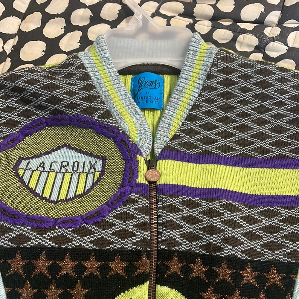 Christian Lacroix sweater with a zipper minor defect no returns excepted